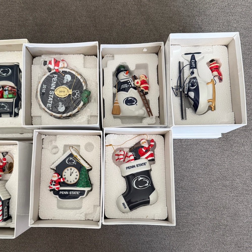 Penn State Holiday Ornaments - Set of Collegiate Christmas Decorations